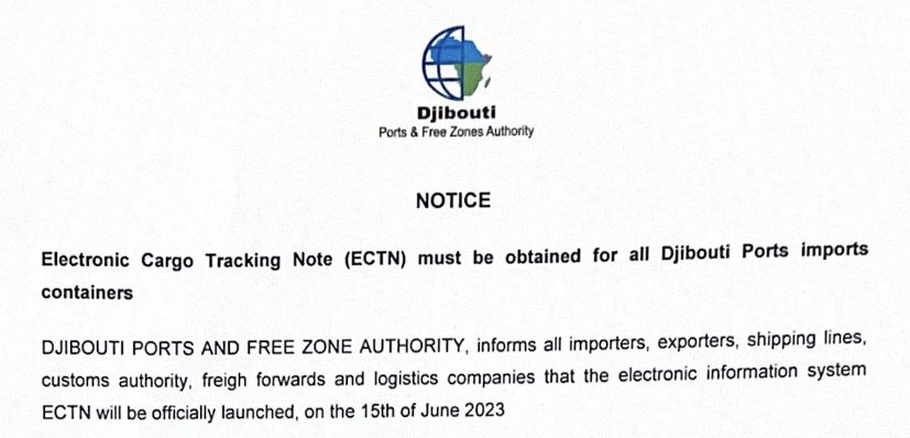Djibouti ECTN certificate implementation notice